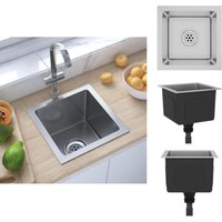 Vidaxl - Küchenspülen & Spülbecken - Living Handgemachte Einbauspüle Edelstahl - Silber von VIDAXL