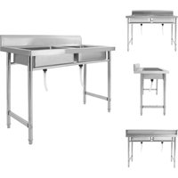 Küchenspülen & Spülbecken - Living Küchenspüle Doppelbecken Edelstahl - Silber von VIDAXL