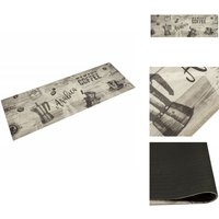 Küchenteppich Waschbar Kaffee Grau 60x180 cm Samt - Küchenläufer - Samt - Kaffeefarbe - Grau - Badezimmerteppich Küchenteppich Waschbar Kaffee Grau 60x180 cm Samt - Küchenläufer - Samt - Kaffeefarbe - Grau - Badezimmerteppich von VIDAXL