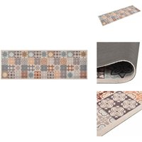 Küchenteppich Waschbar Mosaik Mehrfarbig 60x180 cm - Bodenmatte - Küchenläufer - Wohnzimmerteppich - Teppich Muster - Multifarbenes Muster Küchenteppich Waschbar Mosaik Mehrfarbig 60x180 cm - Bodenmatte - Küchenläufer - Wohnzimmerteppich - Teppich Muster - Multifarbenes Muster von VIDAXL