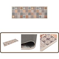 Küchenteppich Waschbar Mosaik Mehrfarbig 60x180 cm - Bodenmatte - Küchenläufer - Wohnzimmerteppich - Teppich Muster - Multifarbenes Muster von VIDAXL
