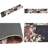 Küchenteppich Waschbar Tierfell 60x300 cm Samt - Küchenläufer - Samt - Tierfell Muster - PVC Unterlage - Rutschfest - Home & Living von VIDAXL