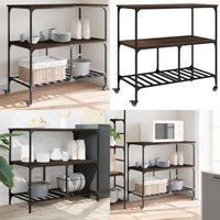Küchenwagen Braun Eichen-Optik 100x50x95 cm Holzwerkstoff - Küchenwagen - Holzwerkstoffmöbel - Esstisch - Barhocker - Retro Design - Home & Living von VIDAXL