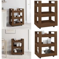 Küchenwagen Braun Eichen-Optik 60x45x80 cm Holzwerkstoff - Küchenwagen - Kücheninsel - Küchenregale - Holzwerkstoff Möbel - Braun - Home & Living von VIDAXL