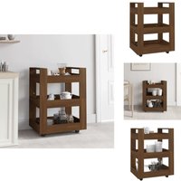 Vidaxl - Küchenwagen Braun Eichen-Optik 60x45x80 cm Holzwerkstoff - Küchenwagen - Kücheninsel - Küchenregale - Holzwerkstoff Möbel - Braun von VIDAXL