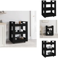 Küchenwagen Schwarz 60x45x80 cm Holzwerkstoff - Küchenwagen - Kücheninsel - Küchenregale - Holzwerkstoff Möbel - Schwarzer Küchenschrank Küchenwagen Schwarz 60x45x80 cm Holzwerkstoff - Küchenwagen - Kücheninsel - Küchenregale - Holzwerkstoff Möbel - Schwarzer Küchenschrank von VIDAXL
