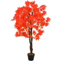 Bonnevie - Künstliche Pflanze Ahornbaum mit Topf Rot 120 cm vidaXL43898 von BONNEVIE
