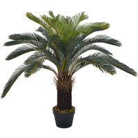 vidaXL Künstliche Pflanze Cycas-Palme mit Topf Grün 90 cm von VIDAXL
