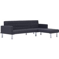 L-förmiges Schlafsofa Dunkelgrau Polyester vidaXL von VIDAXL