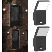 Vidaxl - LED-Außenwandleuchte mit Sensor Schwarz Aludruckguss - LED-Lampe - Außenleuchte - Wandleuchte - Bewegungsmelder - PIR-Sensor - Home & Living von VIDAXL