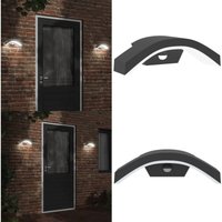 Vidaxl - LED-Außenwandleuchte mit Sensor Schwarz Aludruckguss - LED-Lampe - Außenleuchte - Wandleuchte - Bewegungsmelder - PIR-Sensor - Home & Living von VIDAXL