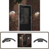 Vidaxl - LED-Außenwandleuchte mit Sensor Schwarz Aludruckguss - LED-Lampe - Außenleuchte - Wandleuchte - Bewegungsmelder - PIR-Sensor von VIDAXL
