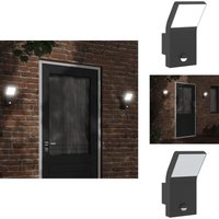 Vidaxl - LED-Außenwandleuchte mit Sensor Schwarz Aludruckguss - LED-Lampe - Außenleuchte - Wandleuchte - Bewegungsmelder - PIR-Sensor von VIDAXL