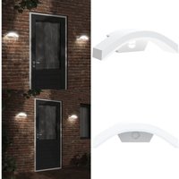 LED-Außenwandleuchte mit Sensor Weiß Aludruckguss - LED-Lampe - Außenleuchte - Bewegungsmelder - Wandleuchte - Sicherheitslicht - Home & Living von VIDAXL