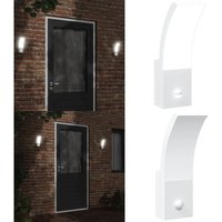 LED-Außenwandleuchte mit Sensor Weiß Aludruckguss - LED-Lampe - Bewegungsmelder - Außenscheinwerfer - Gartenbeleuchtung - Wandleuchte - Home & Living von VIDAXL