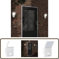 LED-Außenwandleuchte mit Sensor Weiß Aludruckguss - LED-Lampe - Bewegungsmelder - Außenscheinwerfer - Gartenbeleuchtung - Wandleuchte von VIDAXL