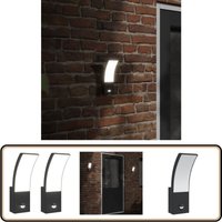 Vidaxl - LED-Außenwandleuchten mit Sensor 2 Stk. Schwarz Aludruckguss - LED-Lampe - Außenbeleuchtung - Wandleuchte - Bewegungsmelder - Gartenlicht von VIDAXL