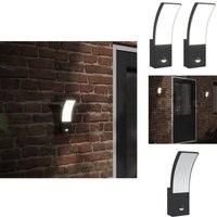 Vidaxl - LED-Außenwandleuchten mit Sensor 2 Stk. Schwarz Aludruckguss - LED-Lampe - Außenbeleuchtung - Wandleuchte - Bewegungsmelder - Gartenlicht von VIDAXL