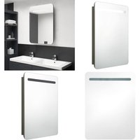 Vidaxl - LED-Bad-Spiegelschrank Anthrazit 60x11x80 cm - LED-Spiegelschrank - Badezimmerspiegel - Kosmetikspiegel - Wandspiegel - Spiegelschrank von VIDAXL