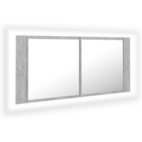 Bonnevie - LED-Bad-Spiegelschrank Betongrau 100x12x45 cm Acryl vidaXL885568 von BONNEVIE