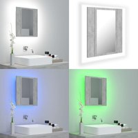 LED-Bad-Spiegelschrank Betongrau 40x12x45 cm Acryl - LED-Spiegelschrank - Badezimmerspiegel - Betonoptik - RGB Beleuchtung - Aufbewahrungsschrank von VIDAXL