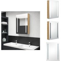 LED-Bad-Spiegelschrank Eichenoptik 50x13x70 cm - LED-Spiegelschrank - Badezimmermöbel - Spiegelkommode - Badespiegel - Aufbewahrungsschrank von VIDAXL