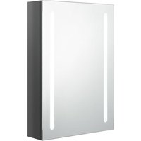 LED-Bad-Spiegelschrank,Bad Hängeschrank Glänzendes Grau 50x13x70 cm vidaXL von BONNEVIE