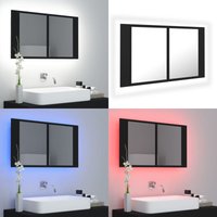 Vidaxl - LED-Bad-Spiegelschrank Schwarz 80x12x45 cm Acryl - LED-Spiegelschrank - Badezimmerspiegel - Acrylspiegel - Schwarzer Spiegelschrank von VIDAXL