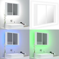 Vidaxl - LED-Bad-Spiegelschrank Weiß 60x12x45 cm Acryl - LED-Spiegelschrank - Badezimmerspiegel - rgb Beleuchtung - Aufbewahrungsschrank von VIDAXL