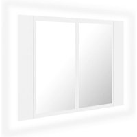 LED-Bad-Spiegelschrank Weiß 60x12x45 cm Acryl Vidaxl Weiß von BONNEVIE