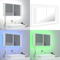 Vidaxl - LED-Bad-Spiegelschrank Weiß 80x12x45 cm Acryl - LED-Spiegelschrank - Badezimmerspiegel - Acrylspiegel - Weißes Möbelstück Vidaxl - LED-Bad-Spiegelschrank Weiß 80x12x45 cm Acryl - LED-Spiegelschrank - Badezimmerspiegel - Acrylspiegel - Weißes Möbelstück von VIDAXL