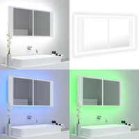 LED-Bad-Spiegelschrank Weiß 90x12x45 cm Acryl - LED-Spiegelschrank - Badezimmerspiegel - Acrylspiegel - Weißes Möbelstück - Aufbewahrungsschrank LED-Bad-Spiegelschrank Weiß 90x12x45 cm Acryl - LED-Spiegelschrank - Badezimmerspiegel - Acrylspiegel - Weißes Möbelstück - Aufbewahrungsschrank von VIDAXL