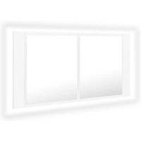 Bonnevie - LED-Bad-Spiegelschrank Weiß 90x12x45 cm Acryl vidaXL138543 von BONNEVIE