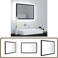 LED-Badspiegel Schwarz 60x8,5x37 cm Acryl - LED-Badspiegel - Wandspiegel - Badezimmerspiegel - Spiegelschrank - Schwarzer Spiegel LED-Badspiegel Schwarz 60x8,5x37 cm Acryl - LED-Badspiegel - Wandspiegel - Badezimmerspiegel - Spiegelschrank - Schwarzer Spiegel von VIDAXL