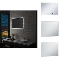 Vidaxl - LED-Badspiegel mit Berührungssensor und Zeitanzeige 80x60 cm - LED-Spiegel - Badspiegel - Kosmetikspiegel - Spiegelschrank von VIDAXL