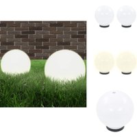 LED-Gartenleuchten 2 Stk. Kugelförmig 20 cm pmma - led Gartenleuchte - Outdoor Beleuchtung - Gartendeko - Lampenschirm Weiß - Kunststoff Gartenlicht von VIDAXL