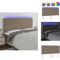 LED Kopfteil Taupe 200x5x118/128 cm Stoff - LED Kopfteil - Bett-Kopfteil - Kopfteil Aus Stoff - Tapete Kopfteil - Modernes Kopfteil LED Kopfteil Taupe 200x5x118/128 cm Stoff - LED Kopfteil - Bett-Kopfteil - Kopfteil Aus Stoff - Tapete Kopfteil - Modernes Kopfteil von VIDAXL