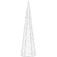 Riceel - vidaXL LED-Kegel Acryl Weihnachtsdeko Pyramide Kaltweiß 60 cm von RICEEL