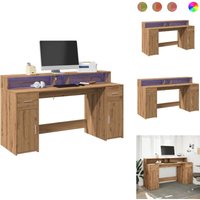 LED-Schreibtisch Artisan-Eiche 160x55x91 Holzwerkstoff - Schreibtisch - Schreibtische - Bürotisch - Arbeitstisch LED-Schreibtisch Artisan-Eiche 160x55x91 Holzwerkstoff - Schreibtisch - Schreibtische - Bürotisch - Arbeitstisch von VIDAXL