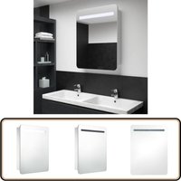 LED-Spiegelschrank 60x11x80 cm - LED-Spiegelschrank - Badezimmerspiegel - Kosmetikspiegel - Wandspiegel - Spiegelschrank Weiß von VIDAXL
