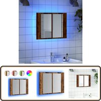 LED-Spiegelschrank Altholz-Optik 60x12x45 cm Holzwerkstoff - Vidaxl von VIDAXL