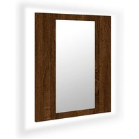 LED-Spiegelschrank Braun Eichen-Optik 40x12x45 cm Holzwerkstoff Vidaxl von VIDAXL