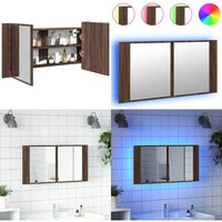 LED-Spiegelschrank Braun Eichen-Optik 90x12x45 cm Acryl - LED-Spiegelschrank - Badezimmerspiegel - Holzwerkstoffschrank - Spiegelschrank Mit LED-Spiegelschrank Braun Eichen-Optik 90x12x45 cm Acryl - LED-Spiegelschrank - Badezimmerspiegel - Holzwerkstoffschrank - Spiegelschrank Mit von VIDAXL