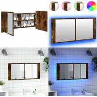 Vidaxl - LED-Spiegelschrank Räuchereiche 100x12x45 cm - LED-Spiegelschrank - Badezimmerspiegel - Holzwerkstoffschrank - Rauchfarben Möbel - rgb von VIDAXL
