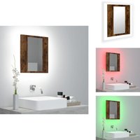LED-Spiegelschrank Räuchereiche 40x12x45 cm Holzwerkstoff - LED-Spiegelschrank - Badezimmermöbel - Holzwerkstoff - Acryl - Spiegelschrank von VIDAXL