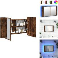 Vidaxl - LED-Spiegelschrank Räuchereiche 80x12x45 cm Acryl - LED-Spiegelschrank - Badezimmerspiegel - Holzwerkstoffschrank - rgb Beleuchtung von VIDAXL