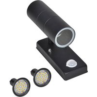 LED-Wandleuchte Edelstahl Zylinderform Schwarz mit Sensor Vidaxl von VIDAXL