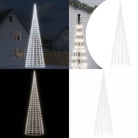 LED-Weihnachtsbaum für Fahnenmast 3000 LEDs Kaltweiß 800 cm - led Weihnachtsbaum - Weihnachtsdeko - Fahnenmast Beleuchtung - Außendeko - Winterdeko von VIDAXL