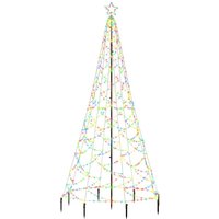 LED-Weihnachtsbaum,Outdoor-Lichterketten mit Metallstange 500 LEDs Mehrfarbig 3 m vidaXL von BONNEVIE