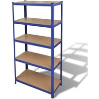 Lagerregal,Bücherregal mit 5 Böden Blau Stahl & Holzwerkstoff vidaXL von BONNEVIE